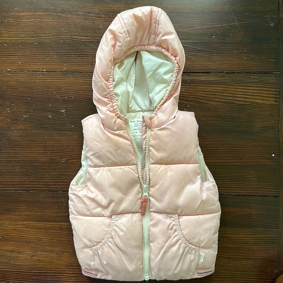 Zara Jackets & Coats Zara Baby Pink Puffer Vest Poshmark